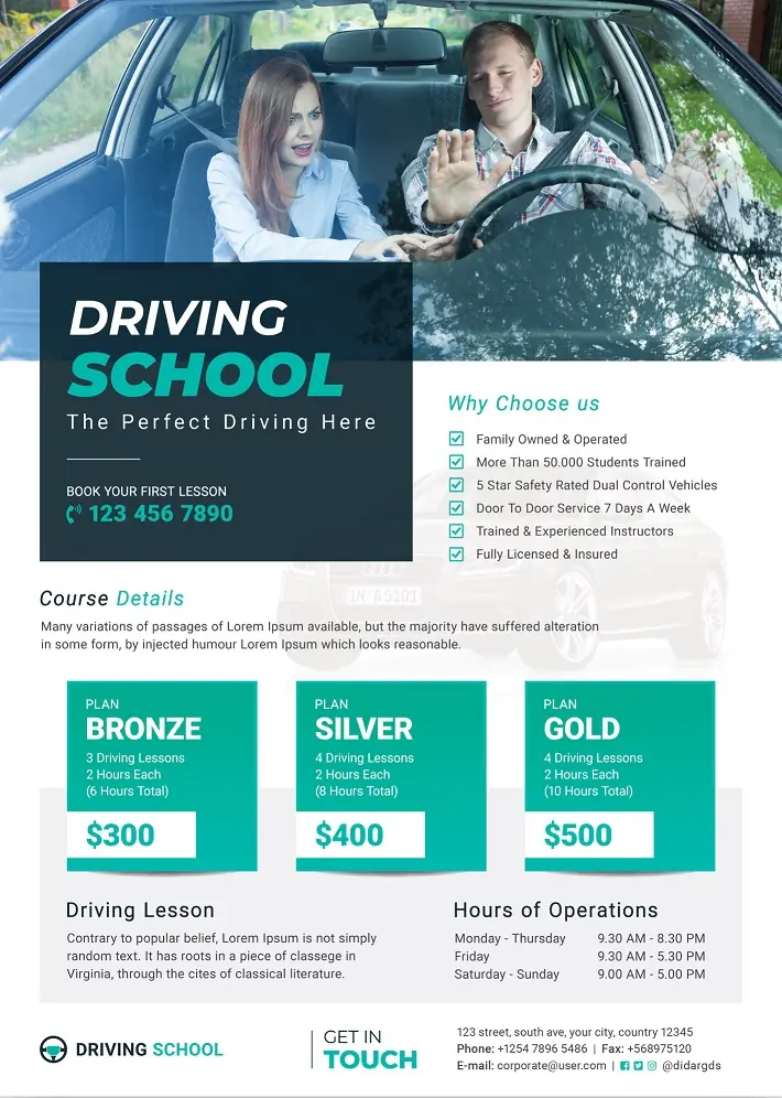 Driving School Flyer 121